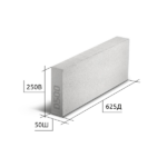 Блок D500 B3,5 F100 625х75х250 газобетонный перегородочный — изображение 2