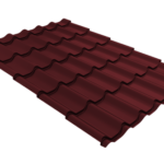 Металлочерепица Классик ("Classic") v01 0,5 Satin RAL 3005 красное вино