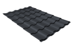 Металлочерепица "Кредо" ("Kredo") v01 0,5 PurLite Matt RAL 7024 мокрый асфальт