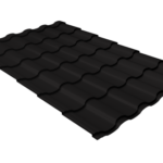 Металлочерепица "Кредо" ("Kredo") v01 0,5 PurPro Matt 275 RAL 9005 черный