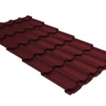 Металлочерепица "Квинта плюс" ("Kvinta plus") 0,5 Satin Matt TX RAL 3005 красное вино