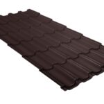 Металлочерепица "Квинта плюс" ("Kvinta plus") 0,5 Satin Matt RAL 8017 шоколад