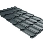 Металлочерепица "Квинта плюс" ("Kvinta plus") 0,5 Satin RAL 7016 антрацитово-серый